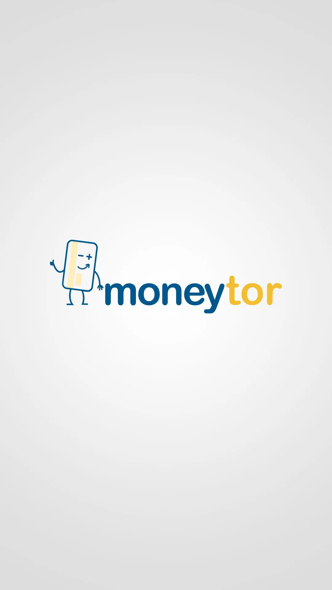 מסך הפתיחה האנכי של Moneytor.